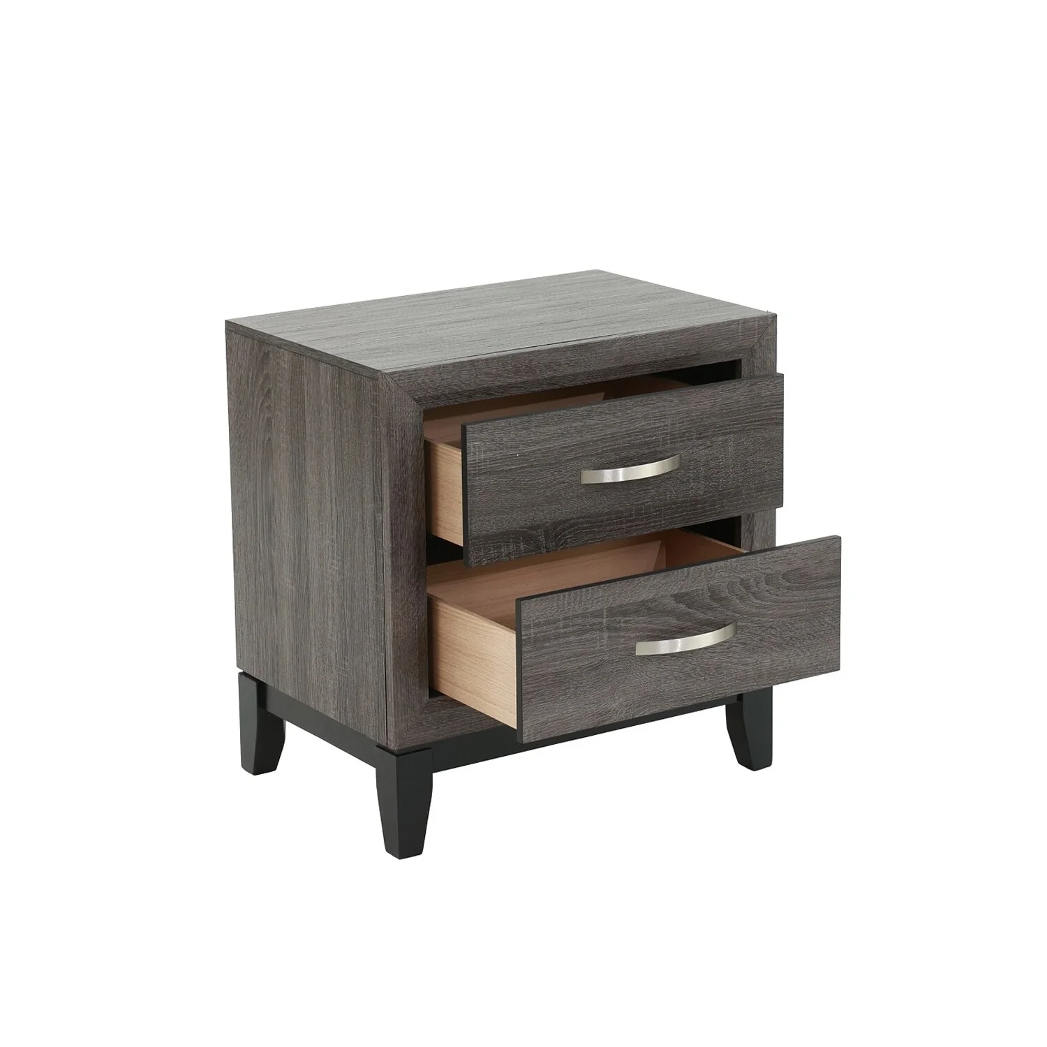 Two-Tone Wooden Nightstand with 2 Drawers