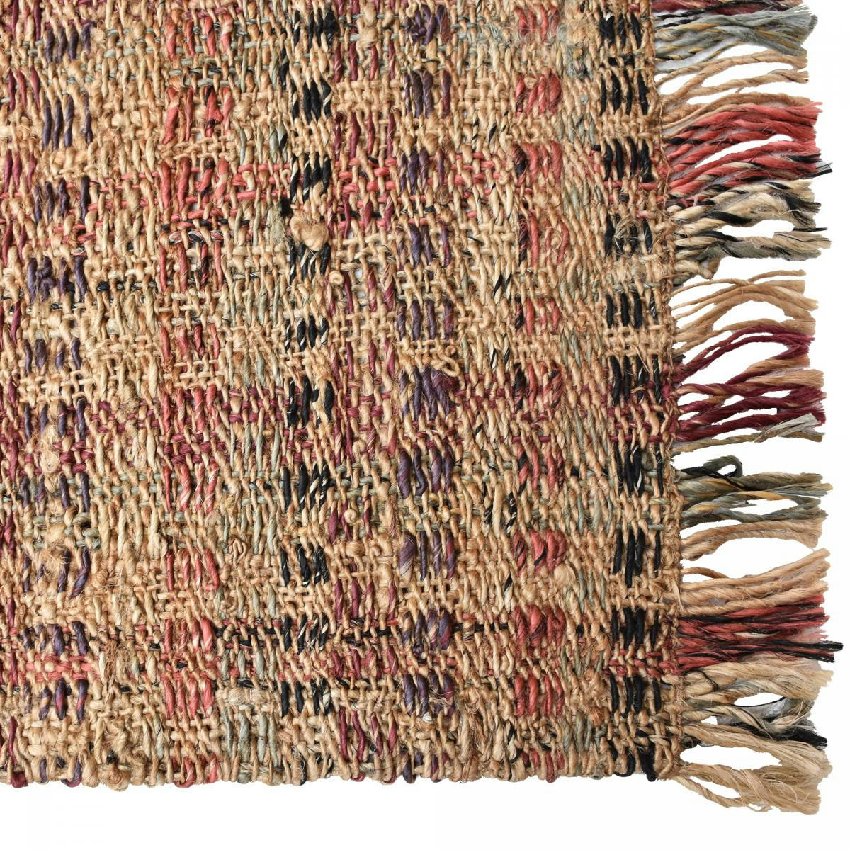 JUTESQUARE - Tapis jute en jute multicolore 160x230