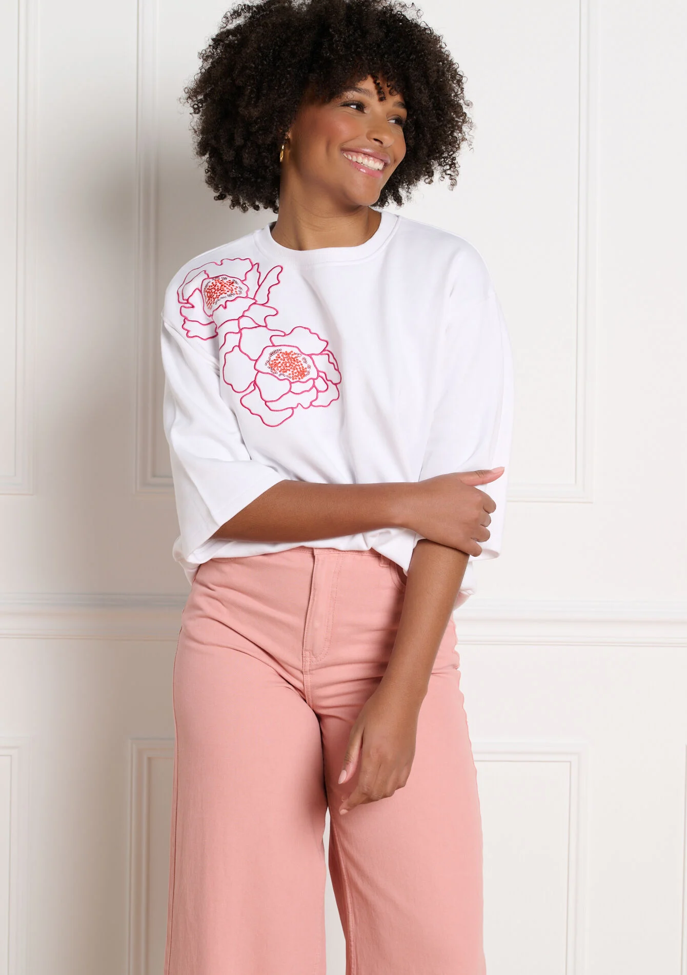Sweatshirt met bloemenprint