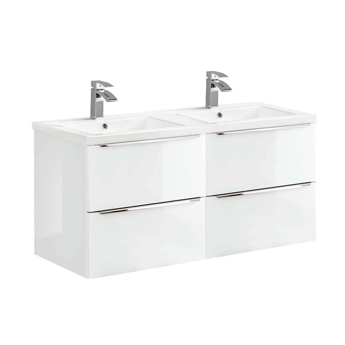 - Meuble double vasque encastrée 120cm blanc