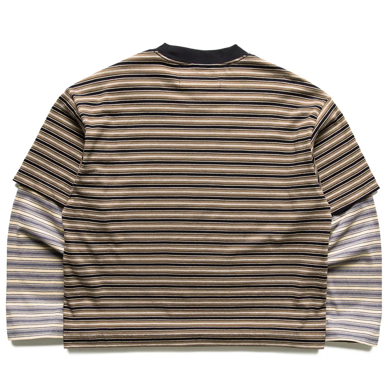 Jungles Skeleton Stripe L/S Tee - Brown Stripe