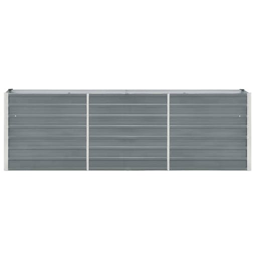 NNEVL Garden Raised Bed Galvanised Steel 240x40x77 cm Grey