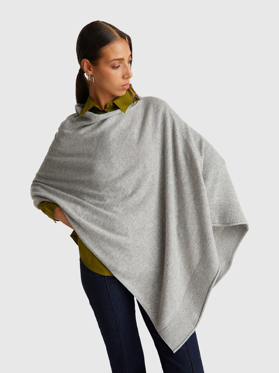 Cashmere blend poncho