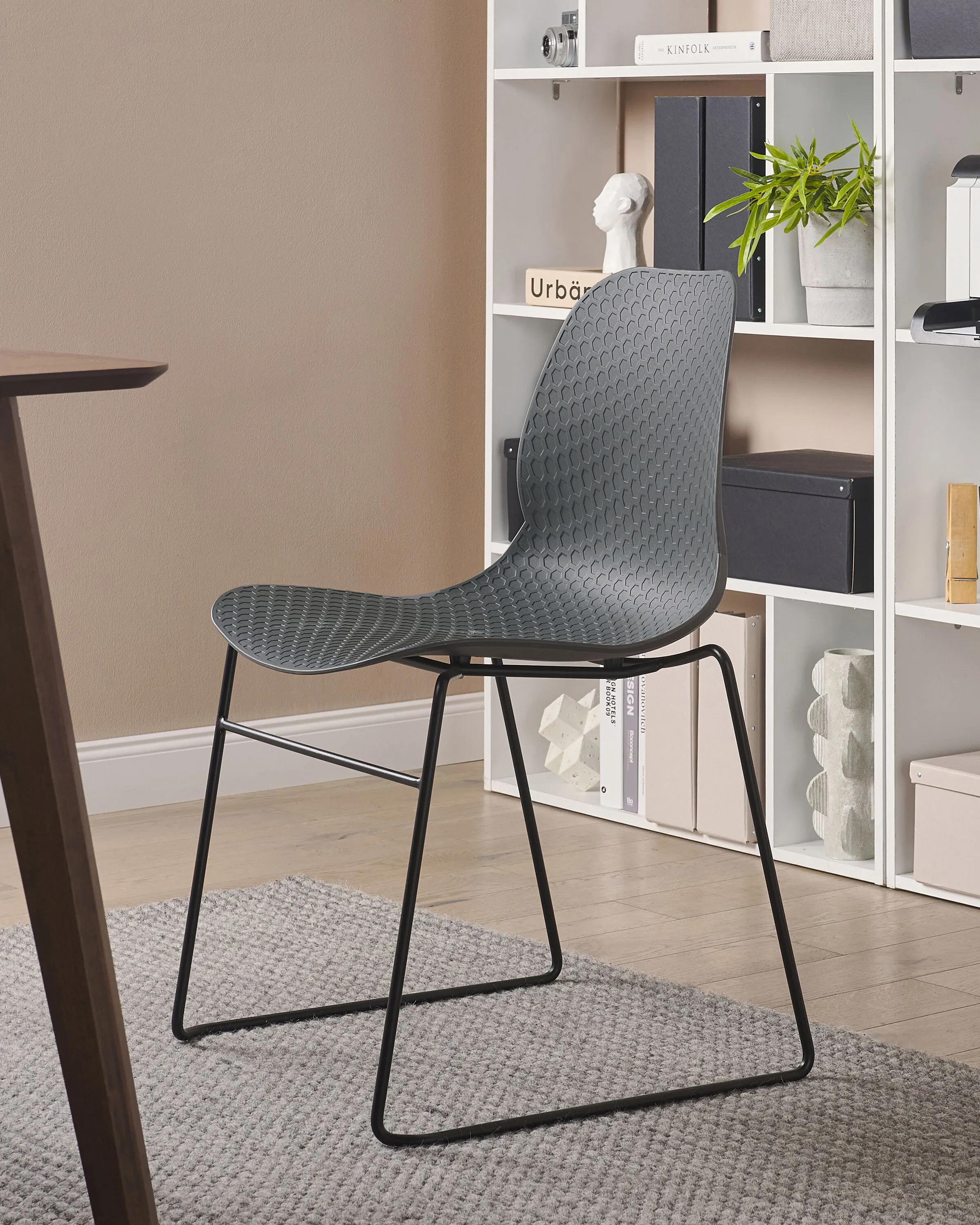 Set of 4 Conference Chairs PANORA Dark Grey