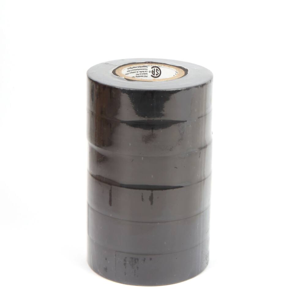 Certified General Purpose Vinyl Electrical Tape, Black, 3/4-in x 60-ft (19 mm x 18.3 m), 6-pk