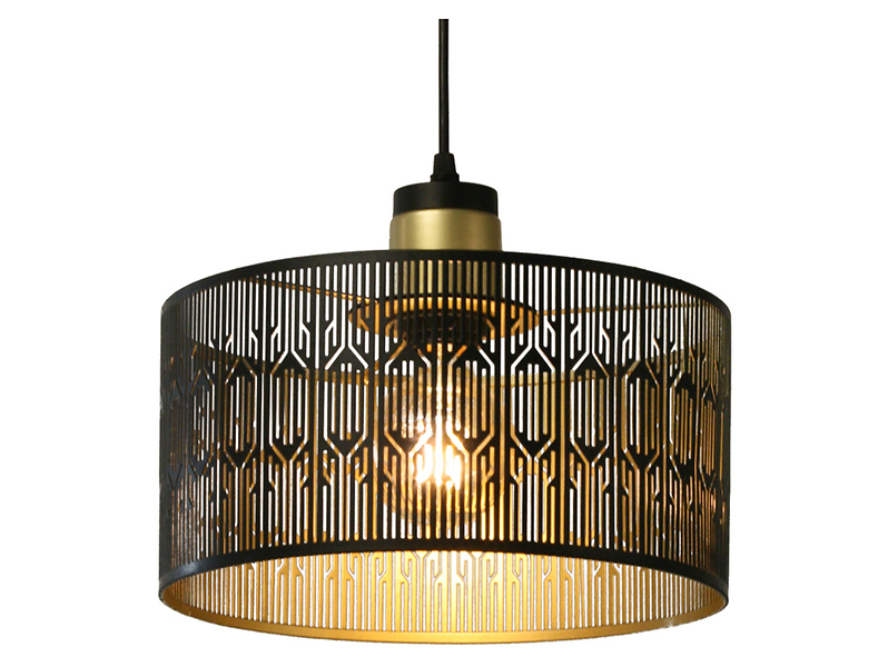 Lampa wisząca Laser metalowa 30 cm czarno-złota