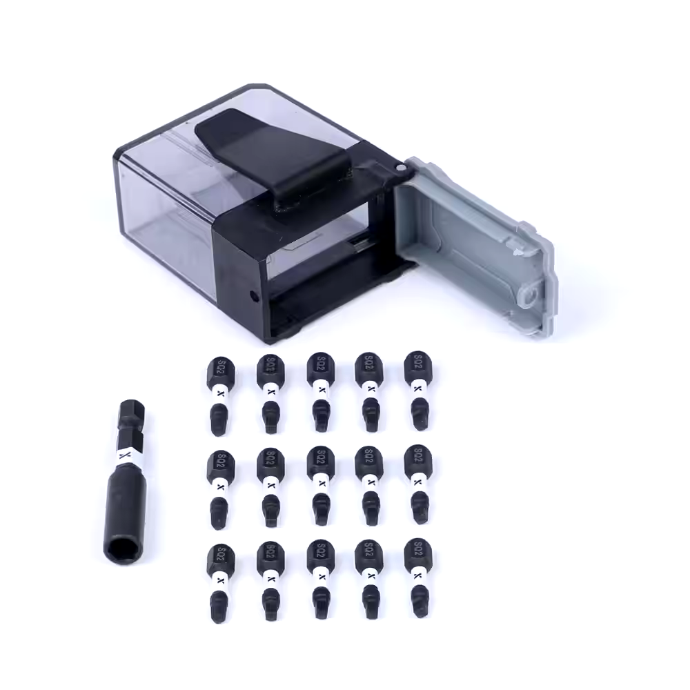 MAXIMUM SQ2 Square Impact Ready Tic-Tac Screw Bit Set, 1-in, 16-pk