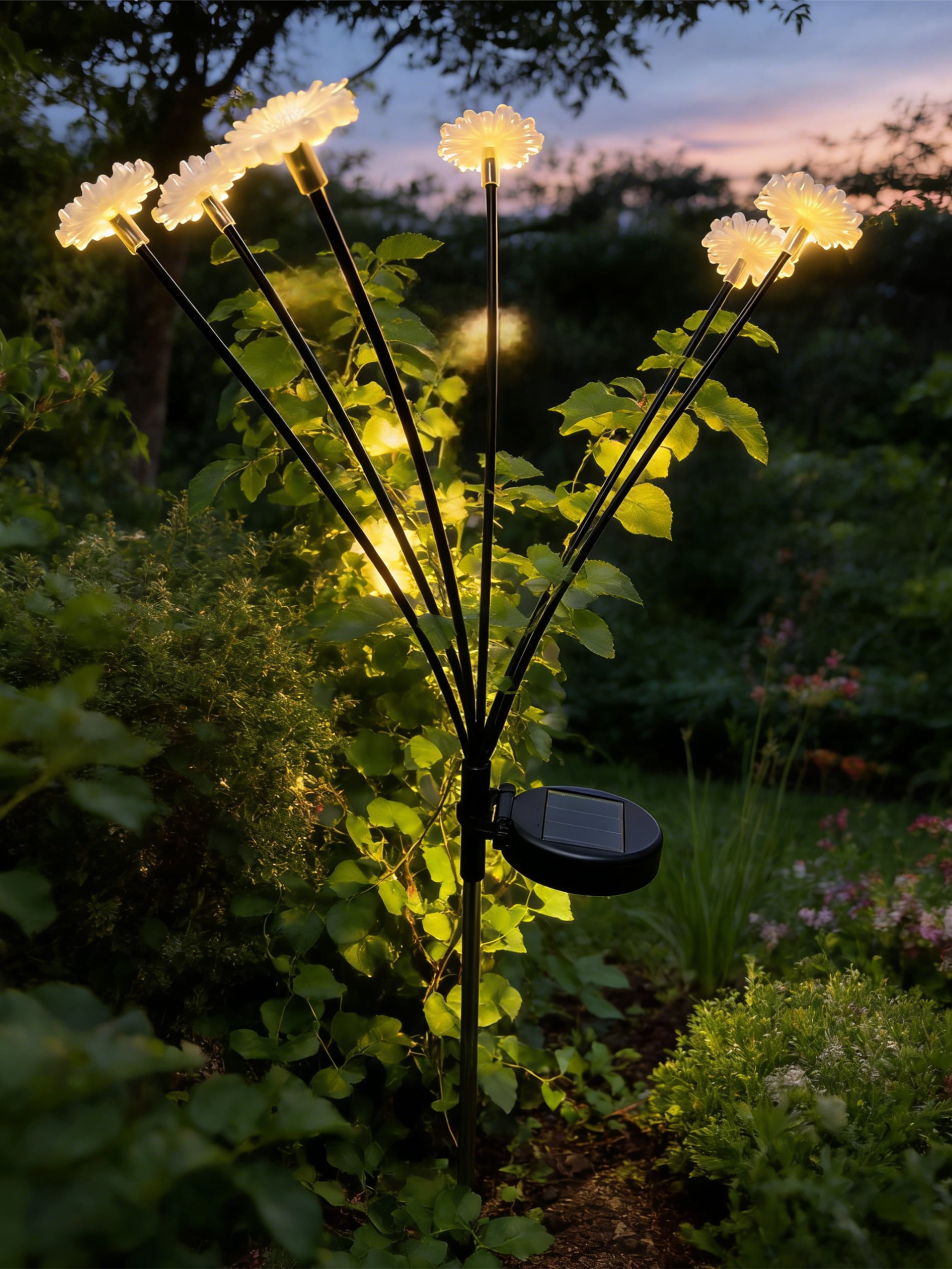 Lampka solarna LED w kształcie kwiatu