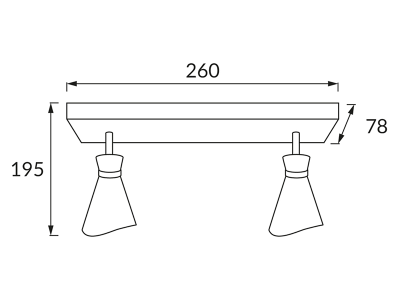 SPOT LORETA 2XE14/MAX35W/ZŁOTY/IP20/19,5X26X7,8CM [04221]