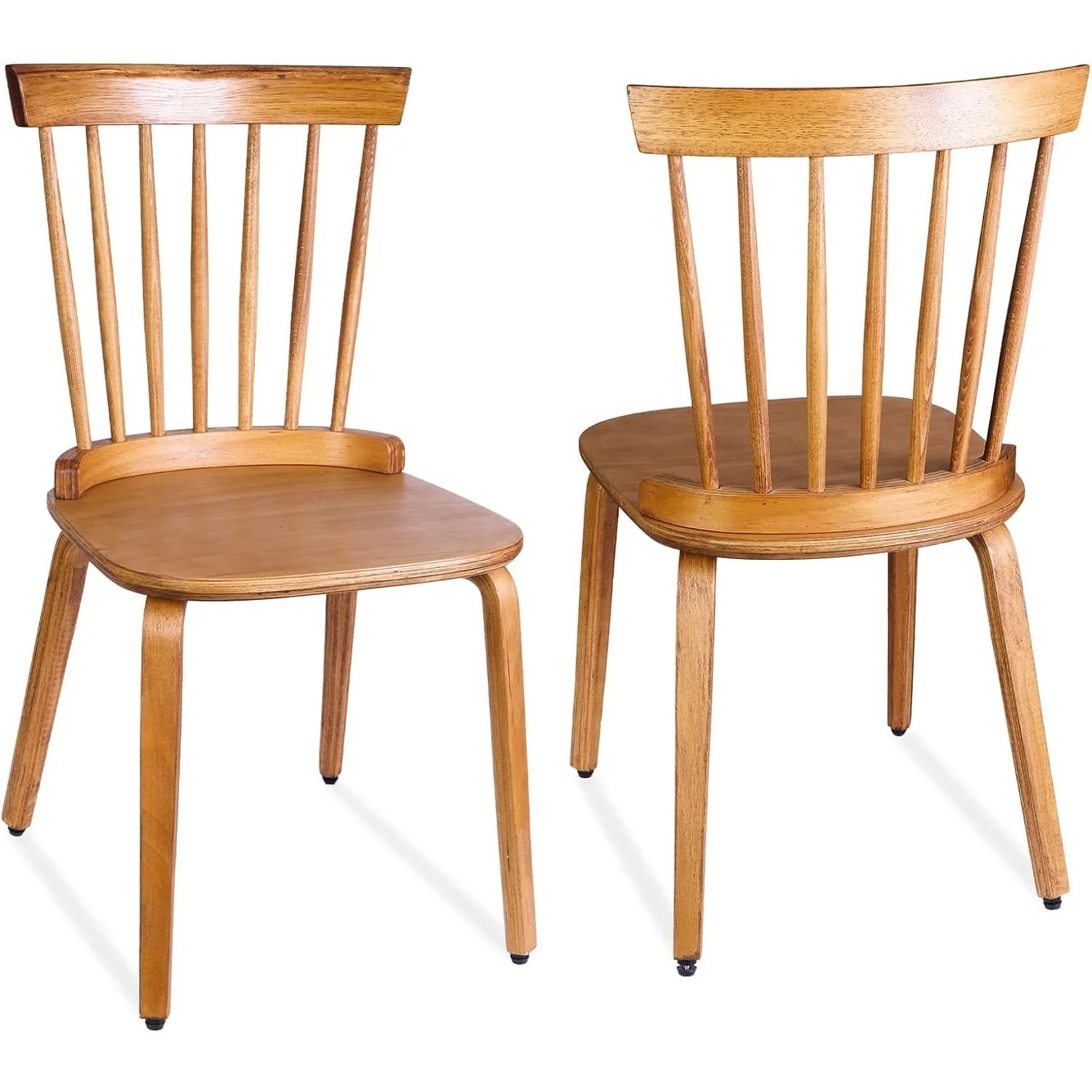 Wood Dining Chairs Set of 2/4/6 Farmhouse Spindle Back, Widen Seat, Modern Mid-Century Country Style