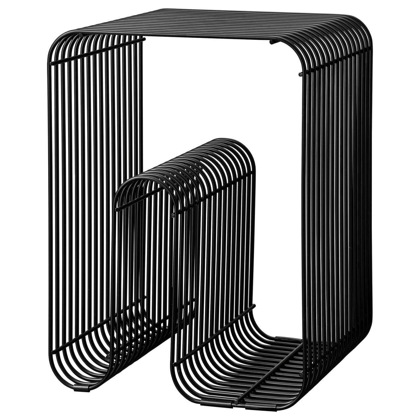 CURVA - Tabouret métal noir 32,4x32,4xH48,4cm