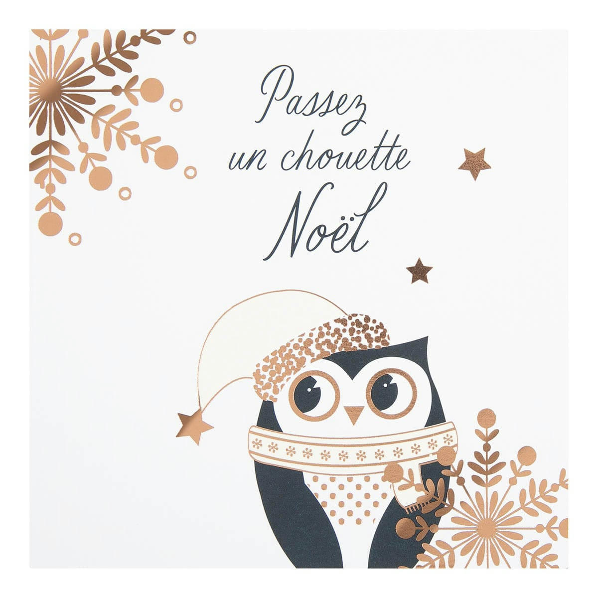 - Carte De Vœux Etincelle Chouette Noël