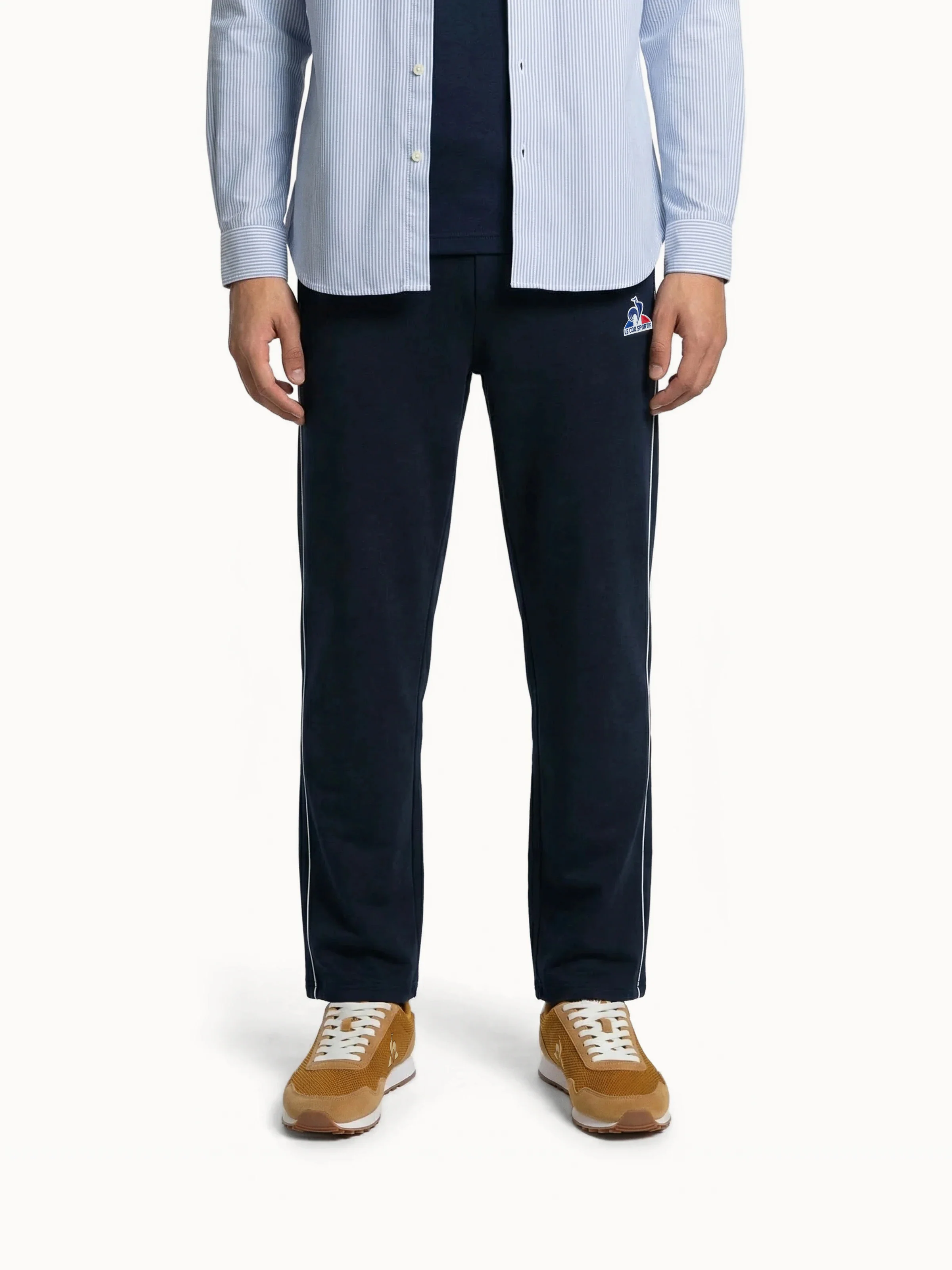 Pantalon droit double face avec liseré blanc