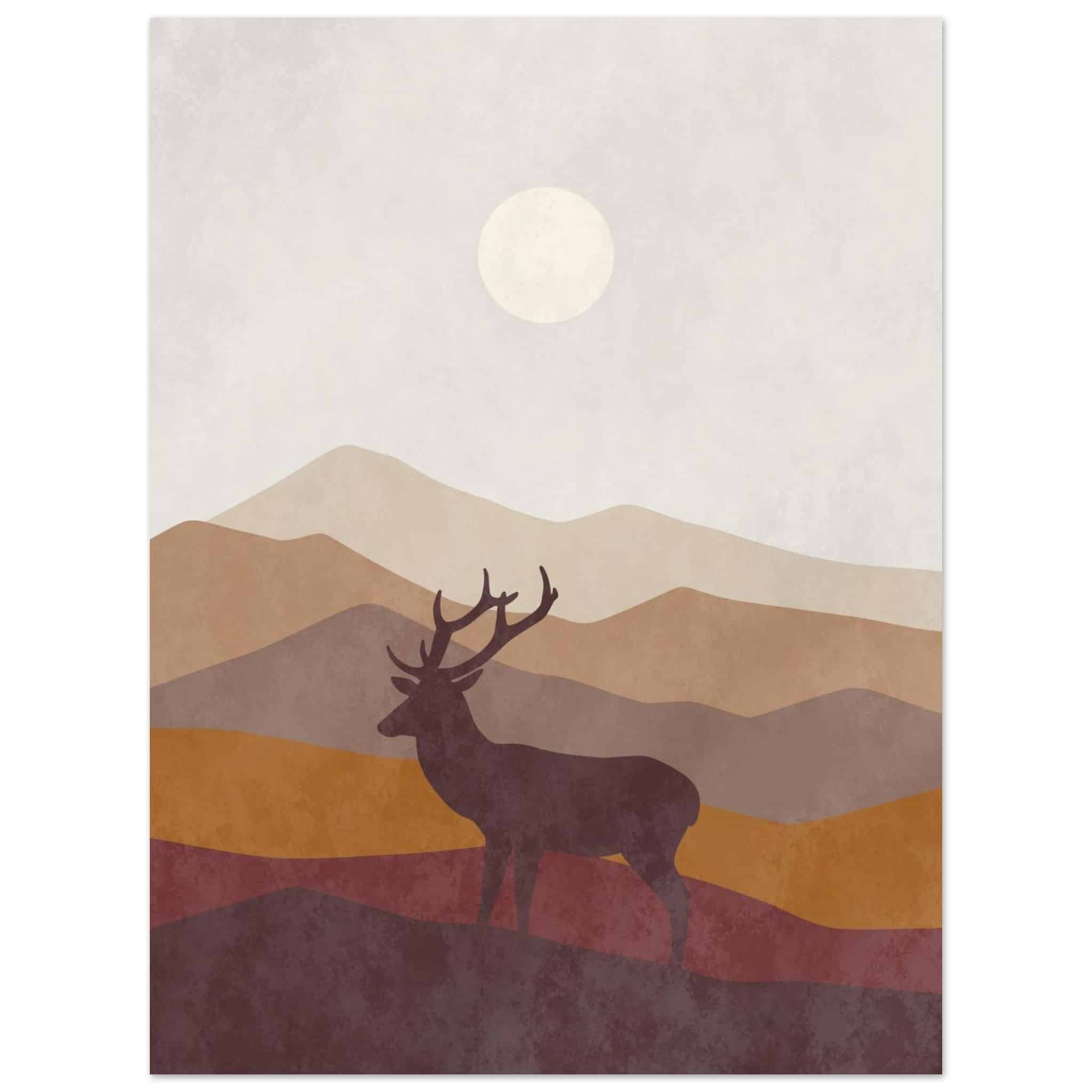 Artfulprints Poster Boho – Highland calm  - 30x40 cm - Bruin