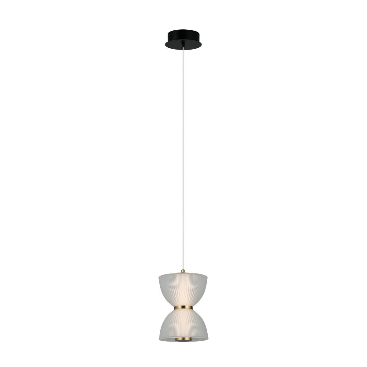 Lampa wisząca TICA biało-czarna-złota LED 1x8W Ciepła biel 430lm Italux