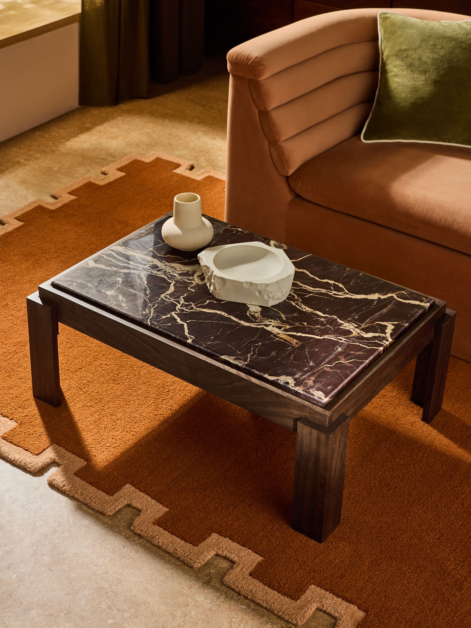 Wynn Coffee Table in Red Cherry Marble