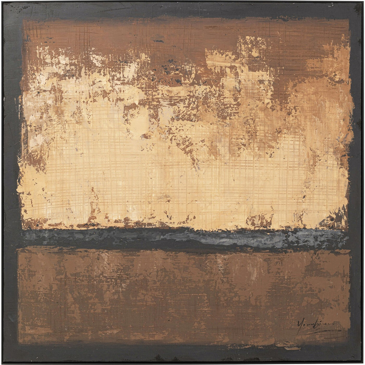 Kare Design Schilderij Silence 120x120cm bruin