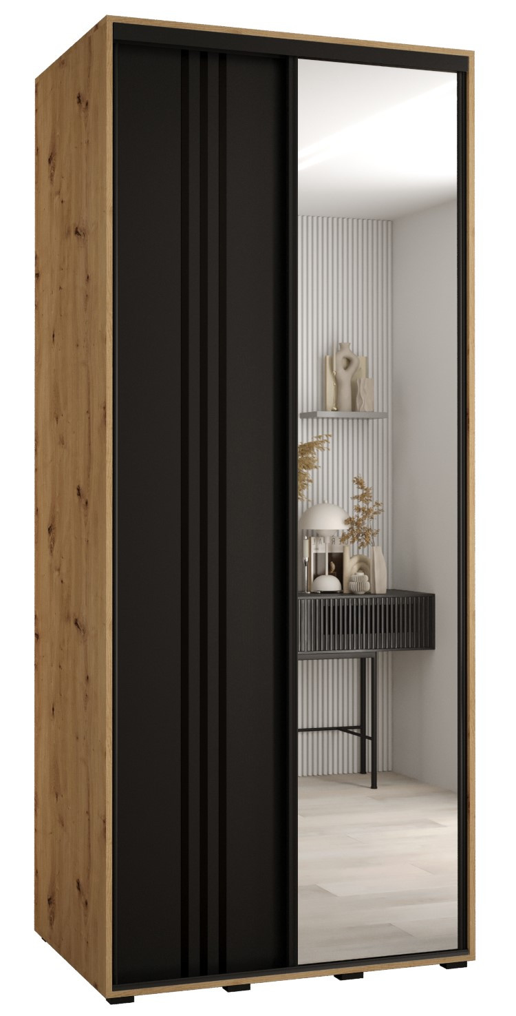 Szafa przesuwna 60 wysoka Davos 7 110 artisan czarny czarny