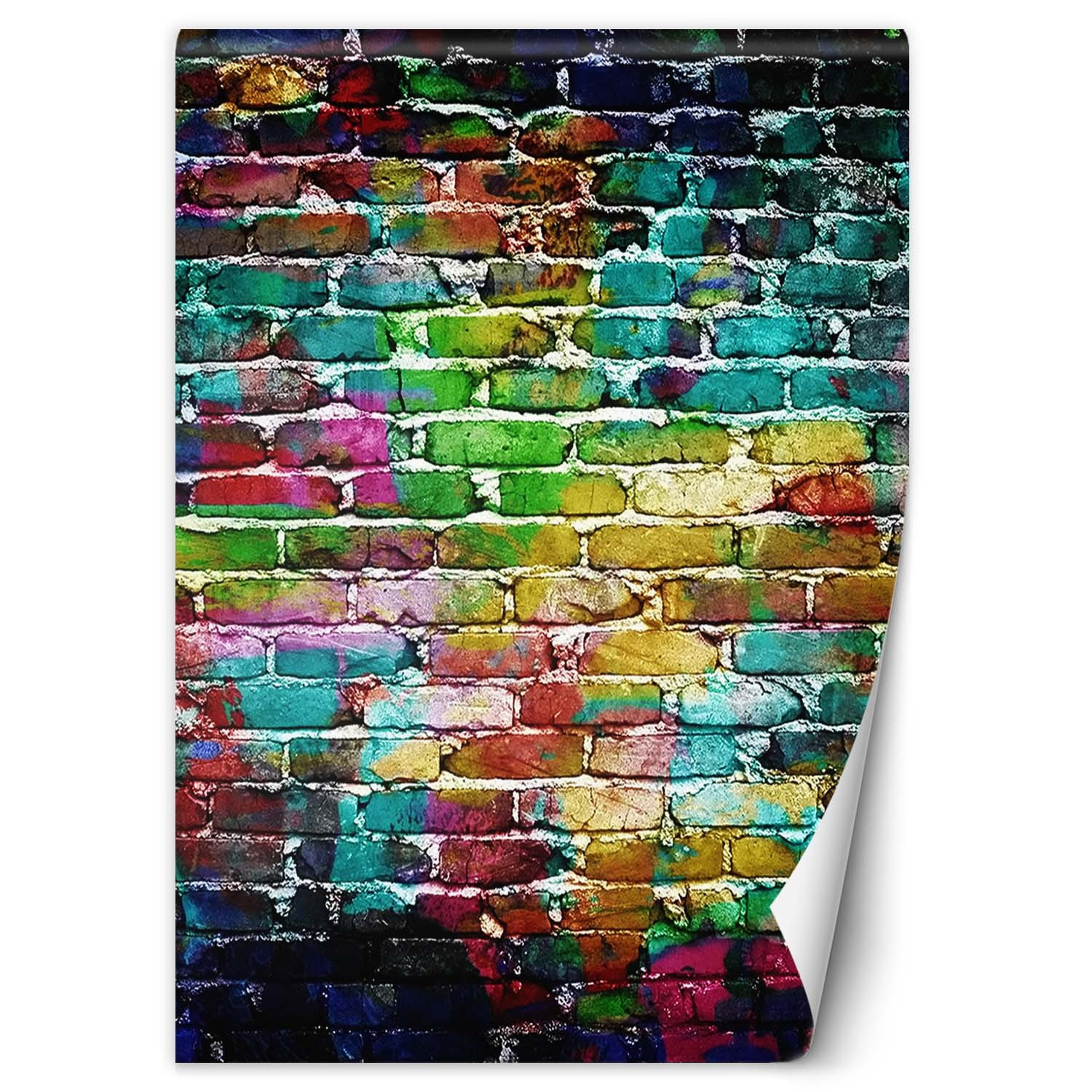 Feeby Fototapeta, Tęczowa cegła 100x140