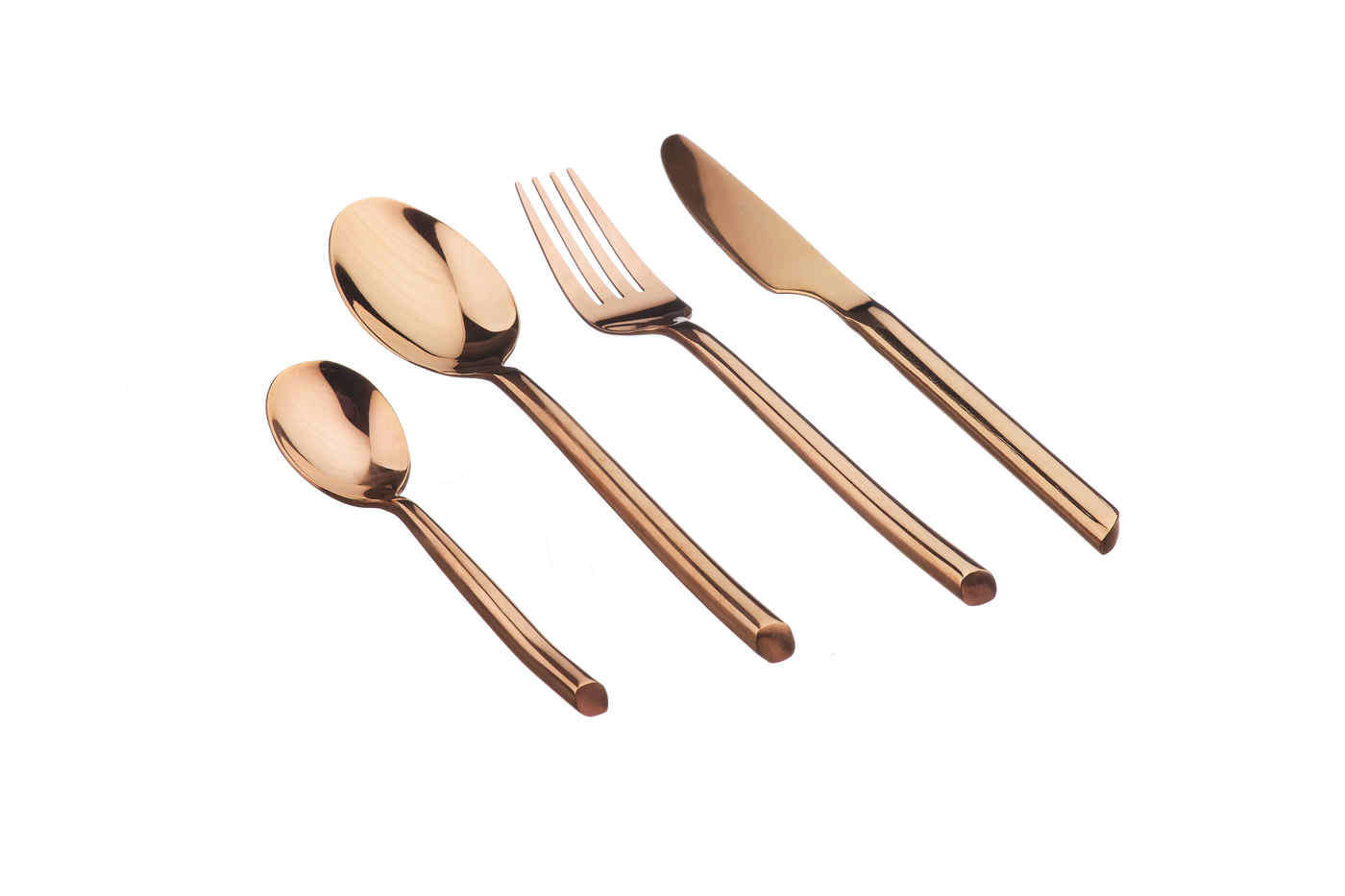 NUDE - Lot de 24 couverts de table en inox cuivre