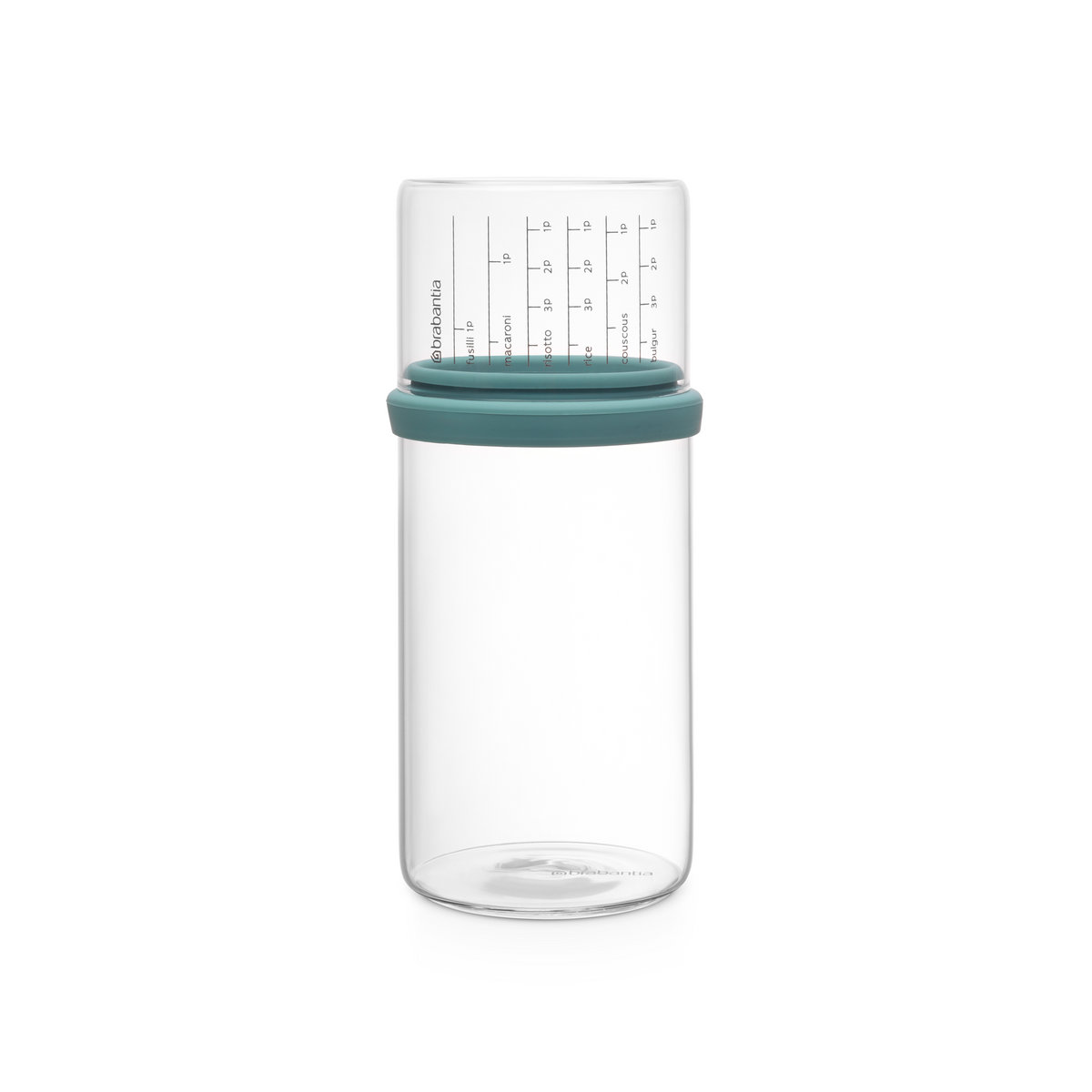 Brabantia Glazen voorraadbus met maatbeker, 1 liter - Mint