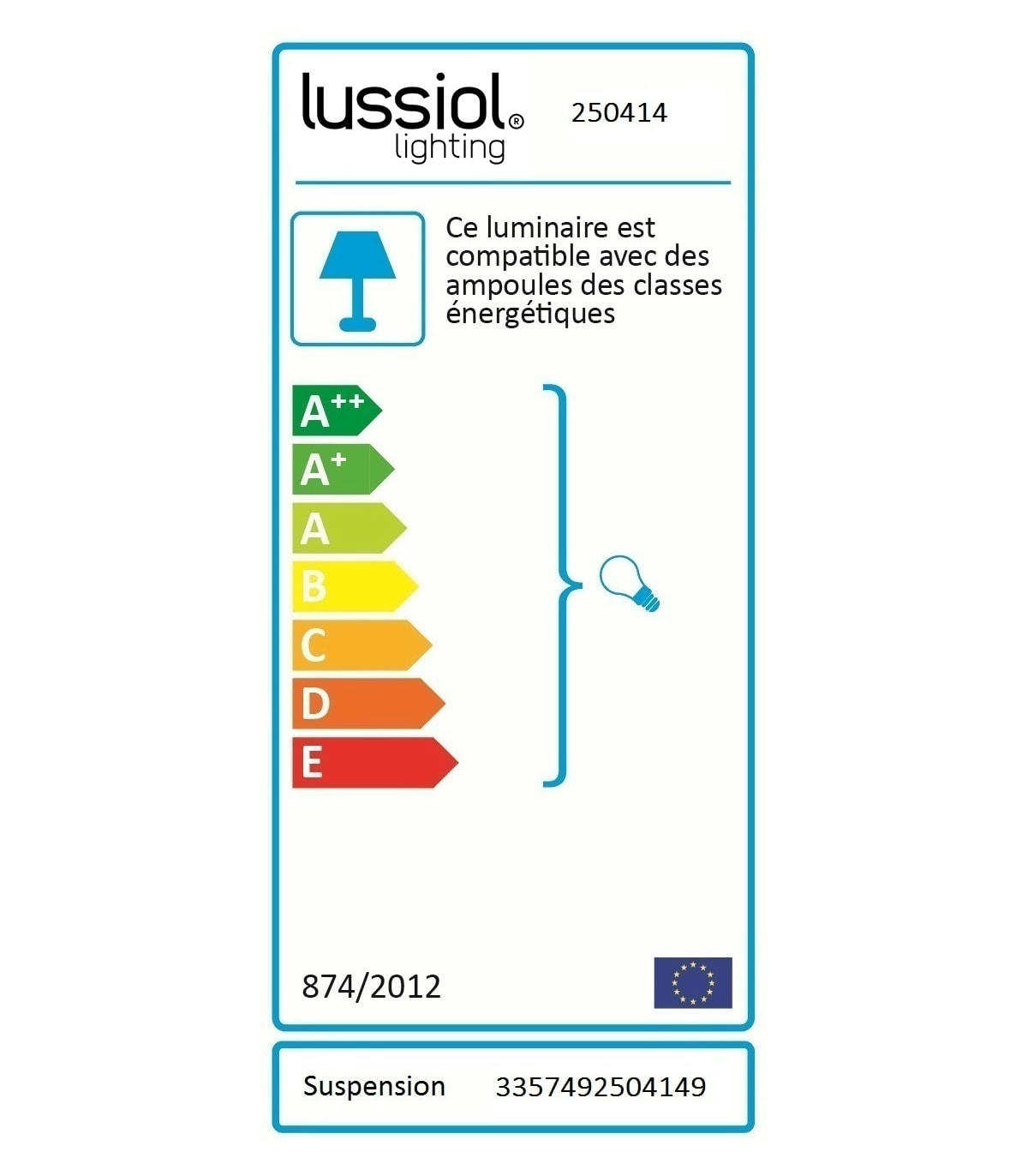 MADRID - Suspension en verre transparent d. 15 cm