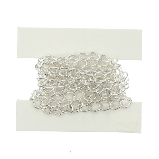 Silver Plated Heavy Curb Chain 4.5mm x 1m