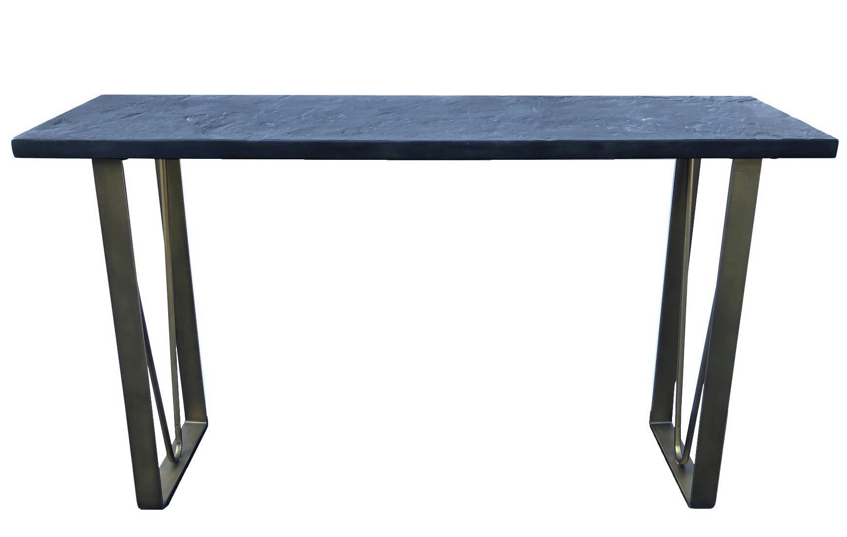 ARDOISE - Console effet ardoise et pieds bronze