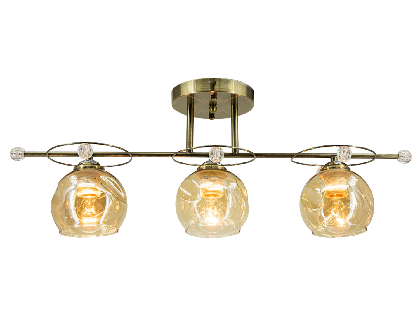 Lampa sufitowa Kasper 3-punktowa szklana złota