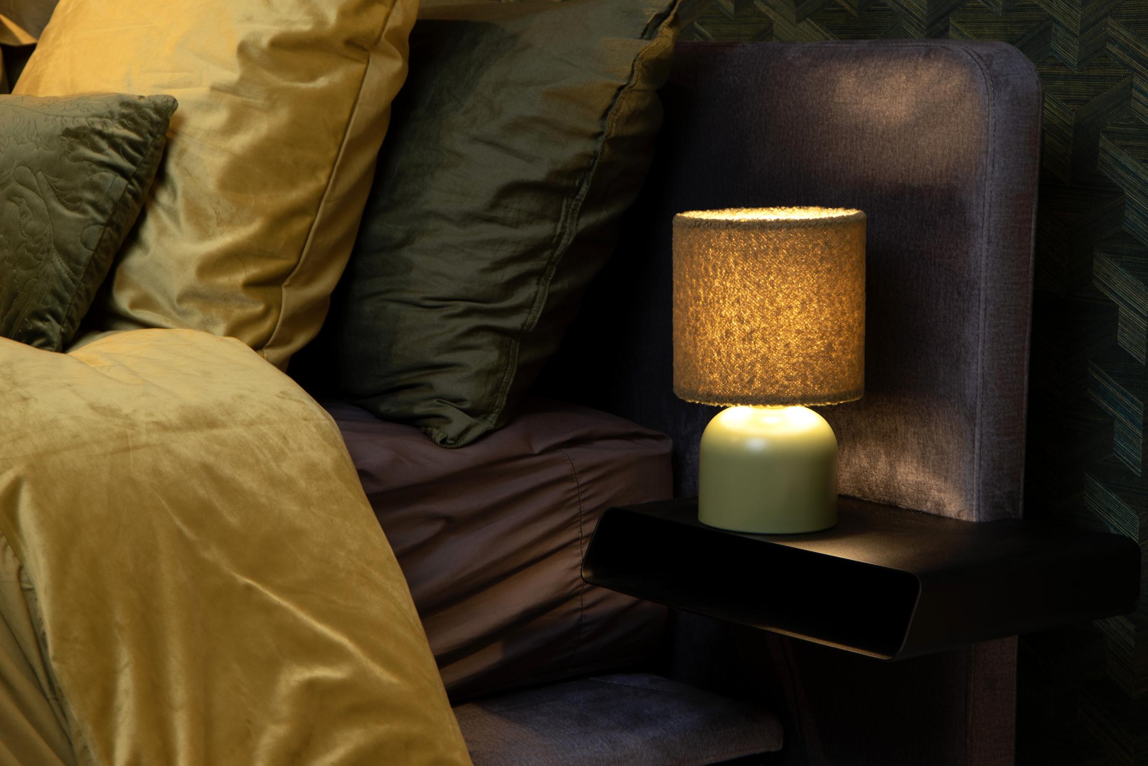 Lucide tafellamp WOOLLY - 1xE14 - Groen