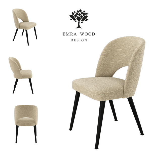 Emra Wood Premium KR-5 krzesło tk. MATICA-12-GREIGE czarny