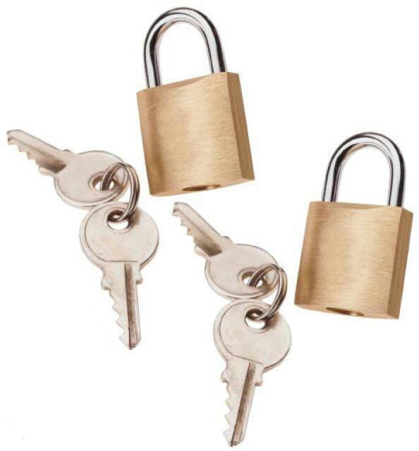 Maple Leaf Mini Brass Travel Luggage/Suitcase Key Locks, 2-pk