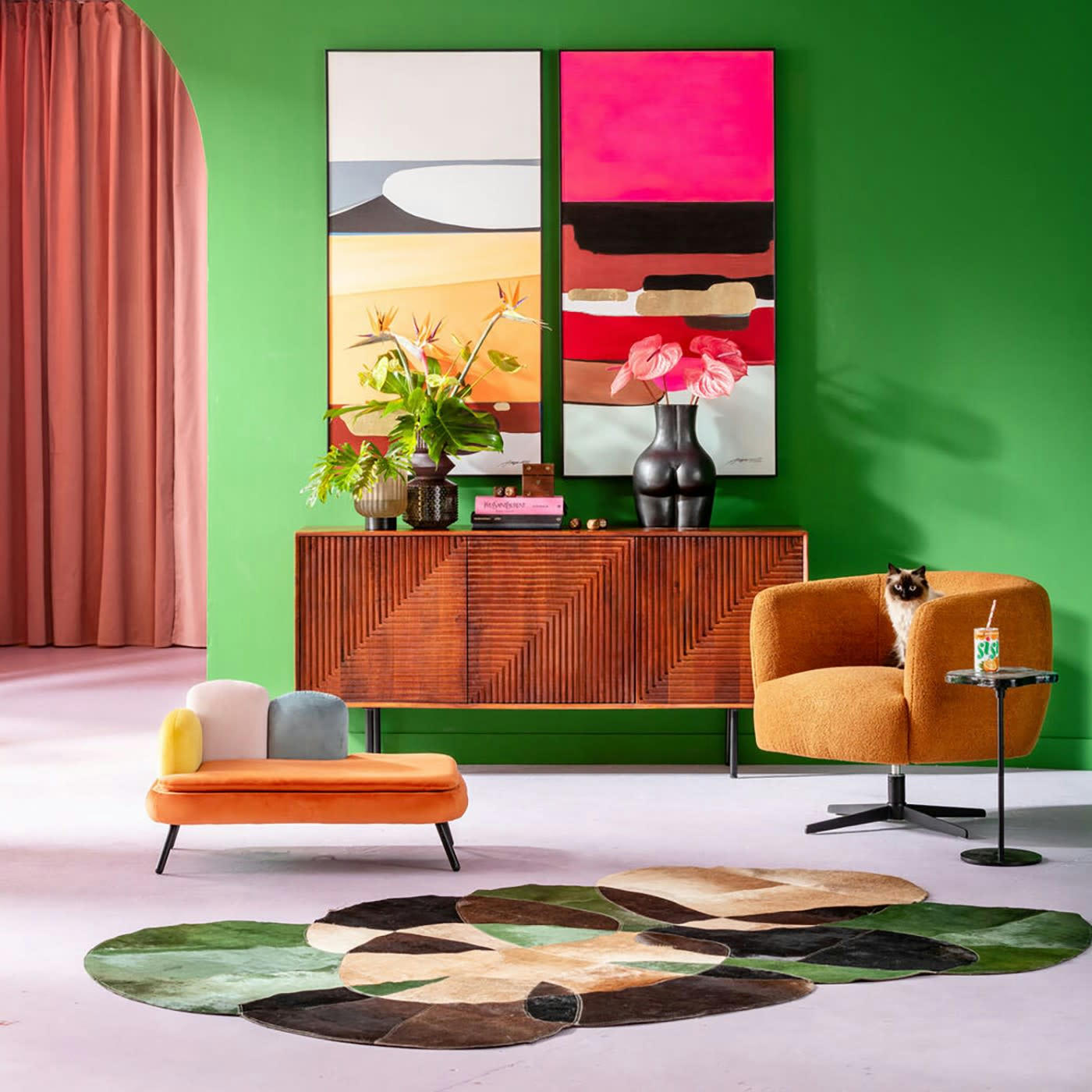 FUZZY - Fauteuil pivotant Fuzzy marron Kare Design