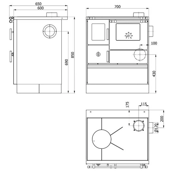 Holzherd »K76F-70«, Heizleistung: 7,6 kW
