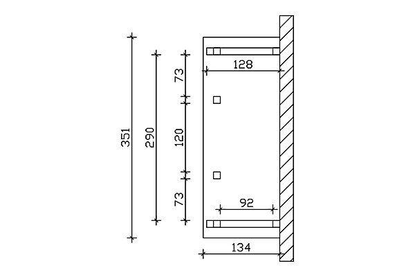 Auvent bois SKAN HOLZ Wismar 5, 351x134cm, épicéa, traitement coloré gris ardoise