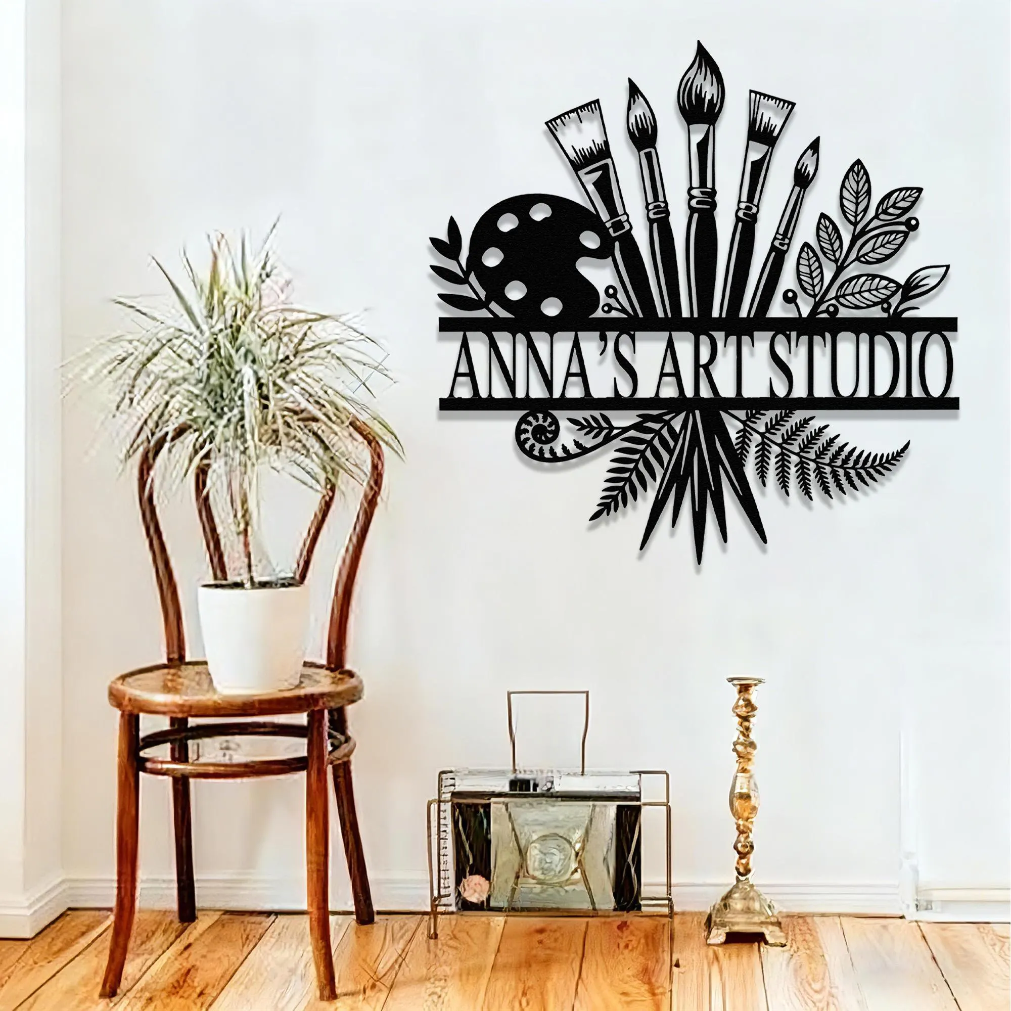 Custom Art Studio Metal Sign, Painter's Tools Decor
