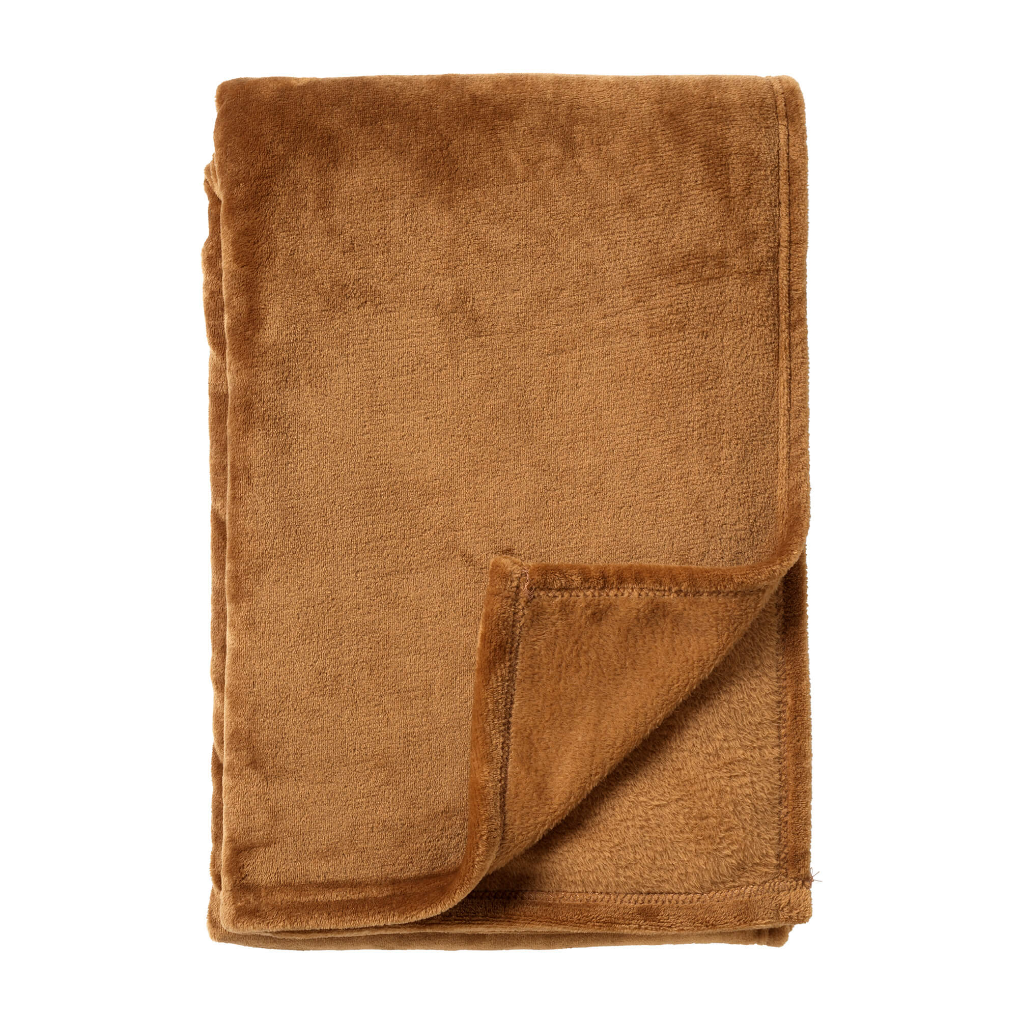 OWEN - plaid 130x160 cm - coral fleece deken - heerlijk zacht - Tobacco Brown - bruin