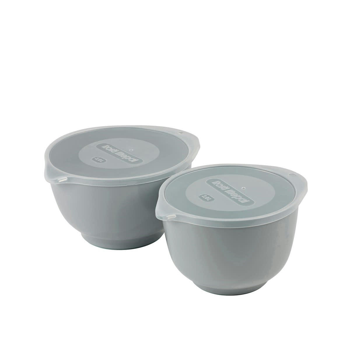 MARGRETHE - Ensemble saladiers en plastique gris - Lot de 2