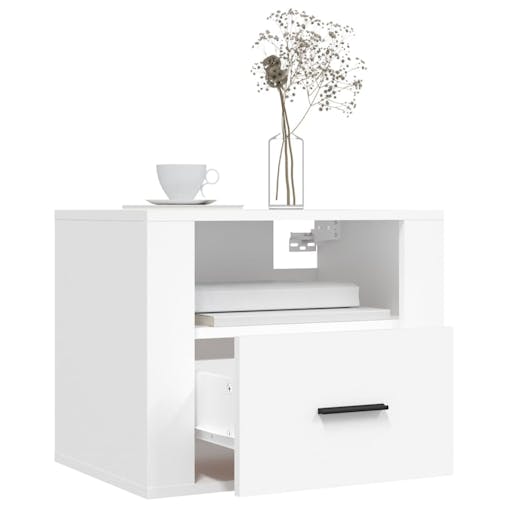 NNEVL Wall-mounted Bedside Cabinets 2 pcs White 50x36x40 cm