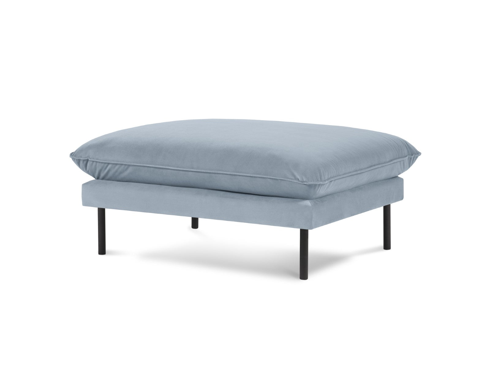 Cosmopolitan Design Poef Vienna flueel, lichtblauw - 73x93x43cm