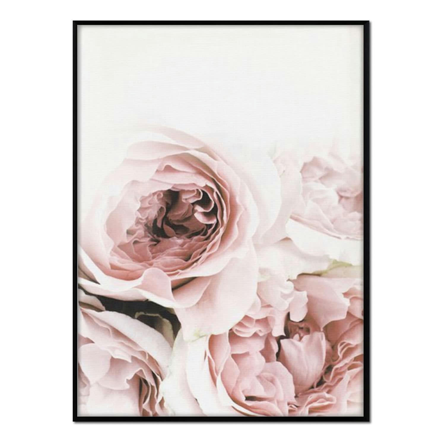 FLORES - Affiche avec cadre noir - Four Roses - 50x70