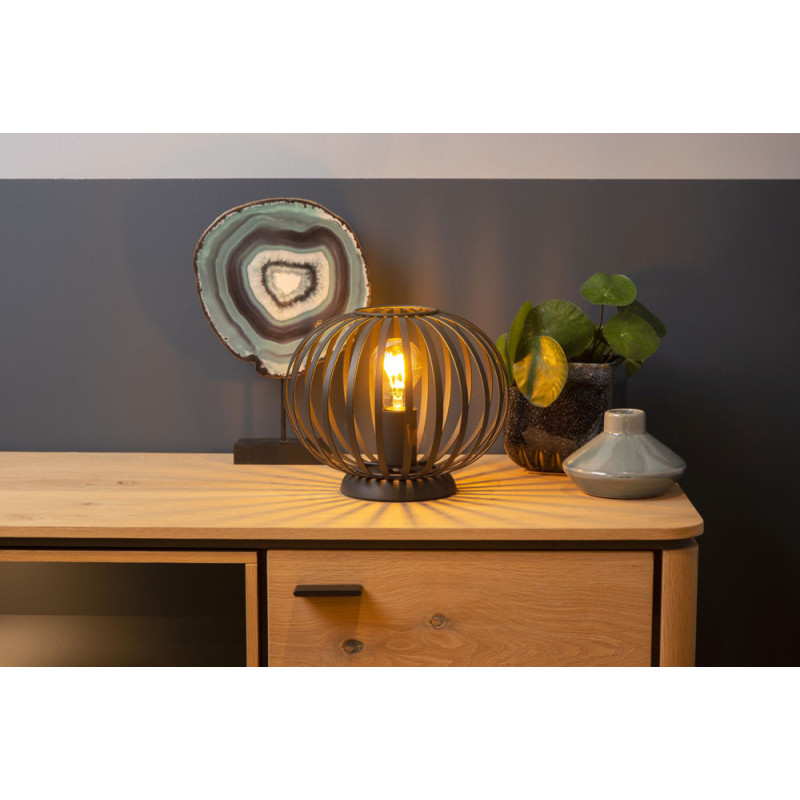 Lampe à poser Manuela noire E27 40 W LUCIDE