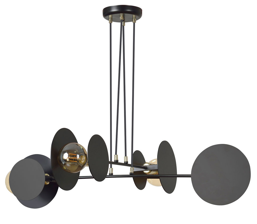 Czarna industrialna lampa wisząca - Riax