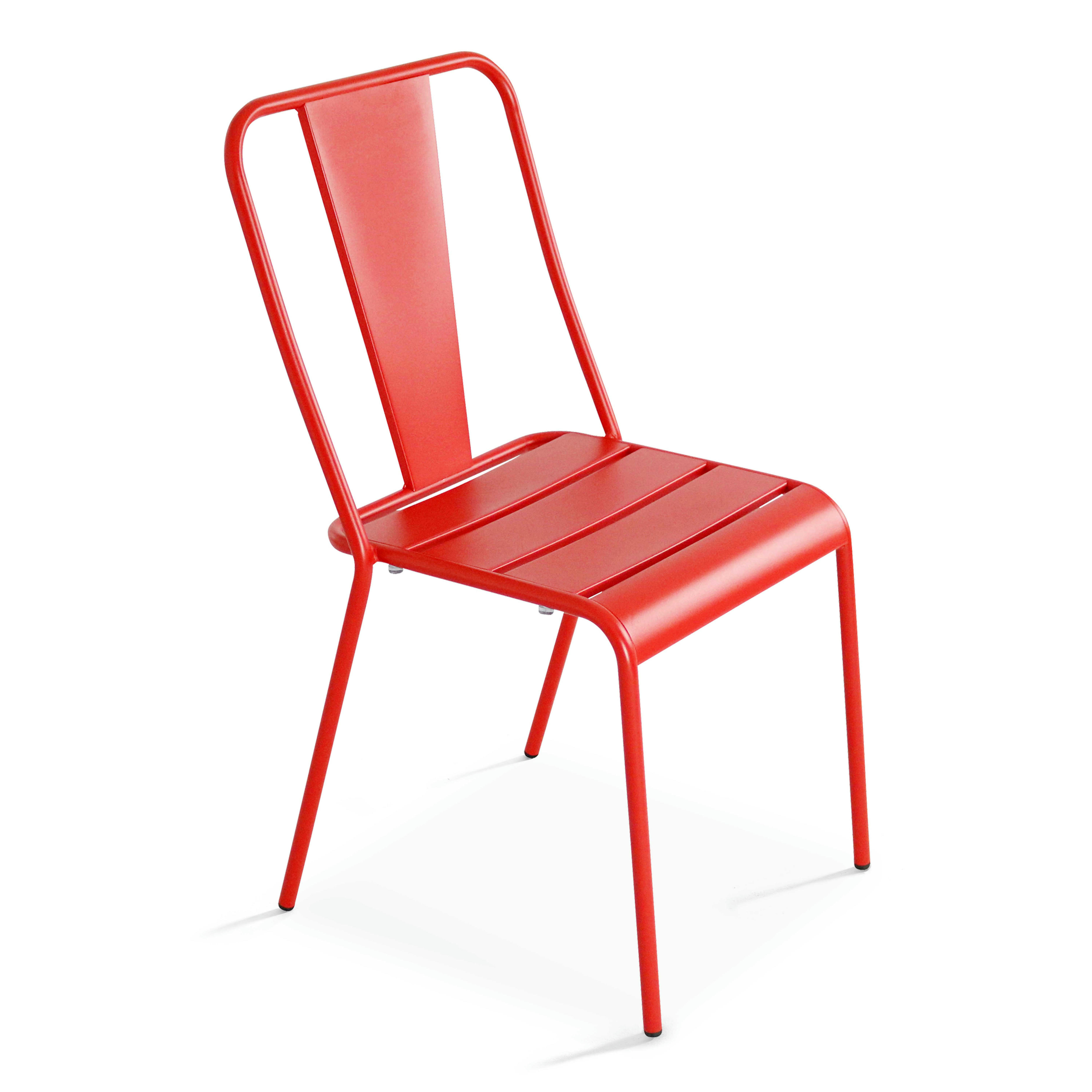 DIEPPE - Chaise en métal rouge
