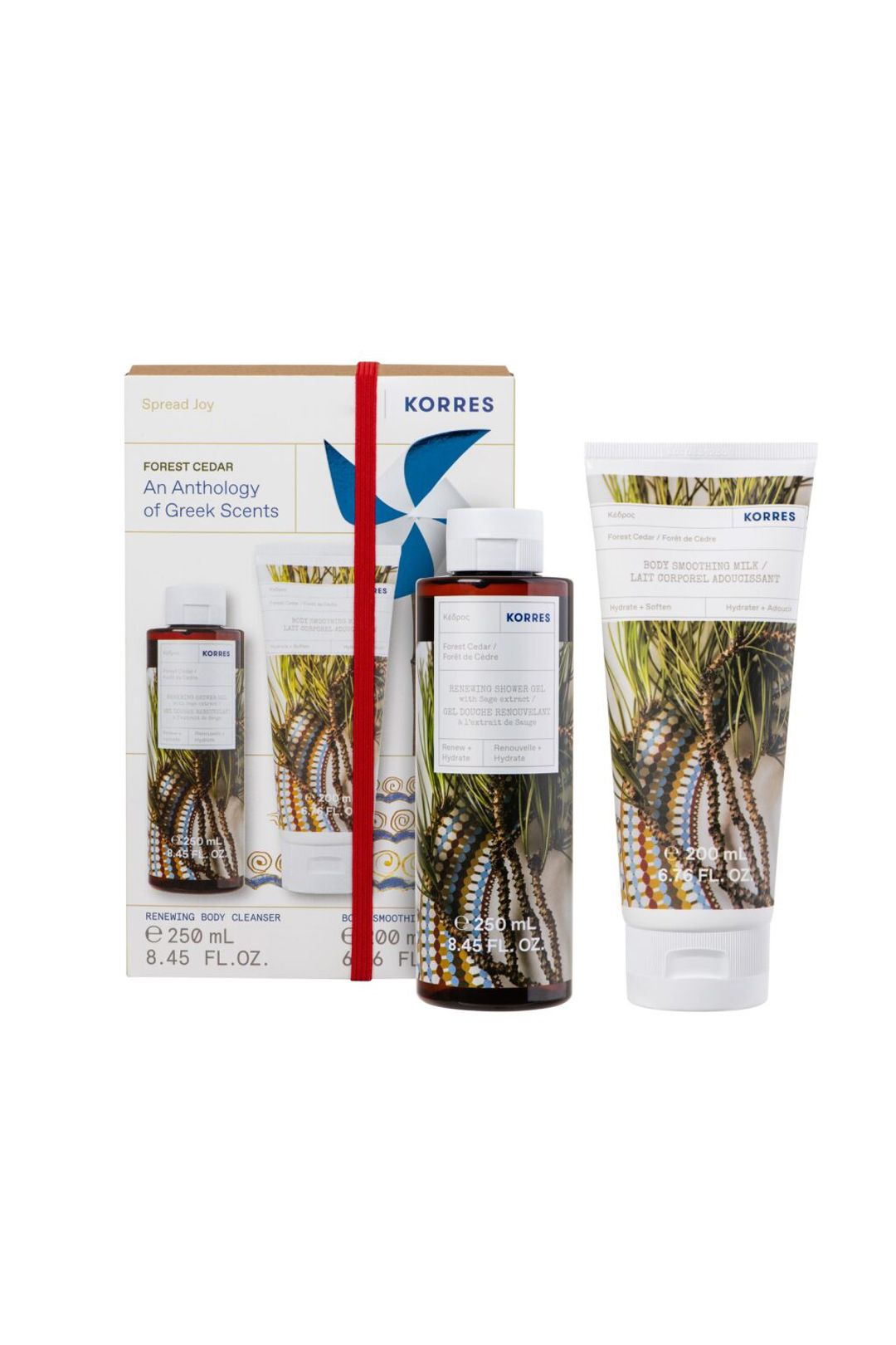 Korres Forest Cedar Shower Gel 250ml & Body Milk 200ml Gift Set