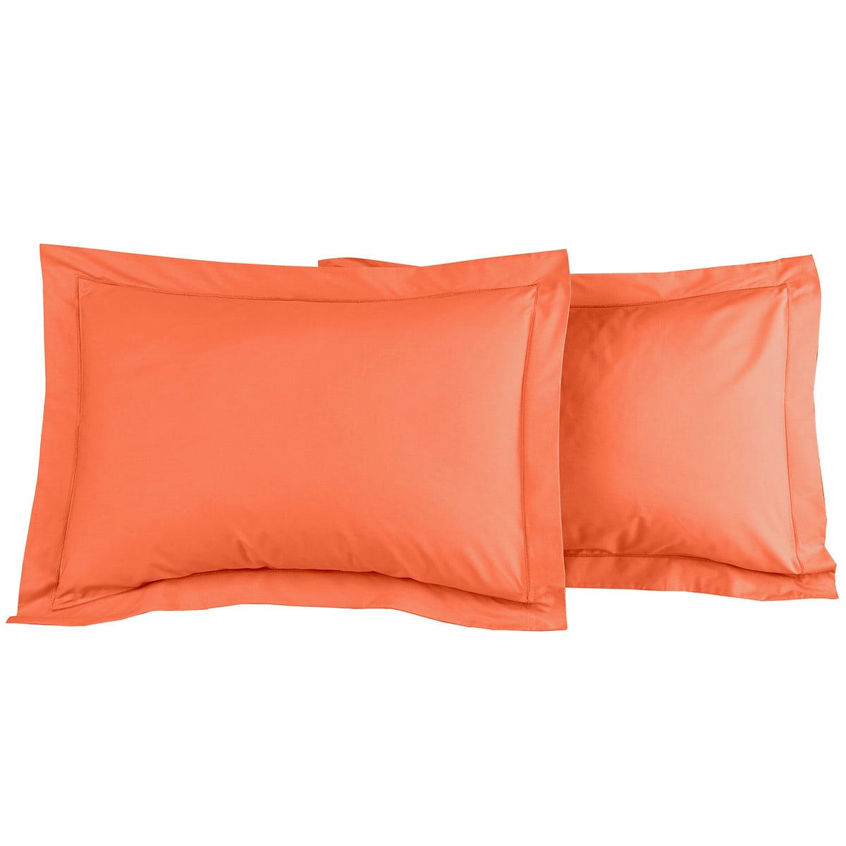 SOFT PERCALE - Lot de 2 taies d'oreiller en percale de coton corail 50x70 cm