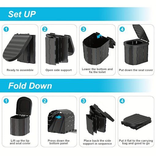 NNETM Portable Outdoor Toilet Kit with Privacy Tent