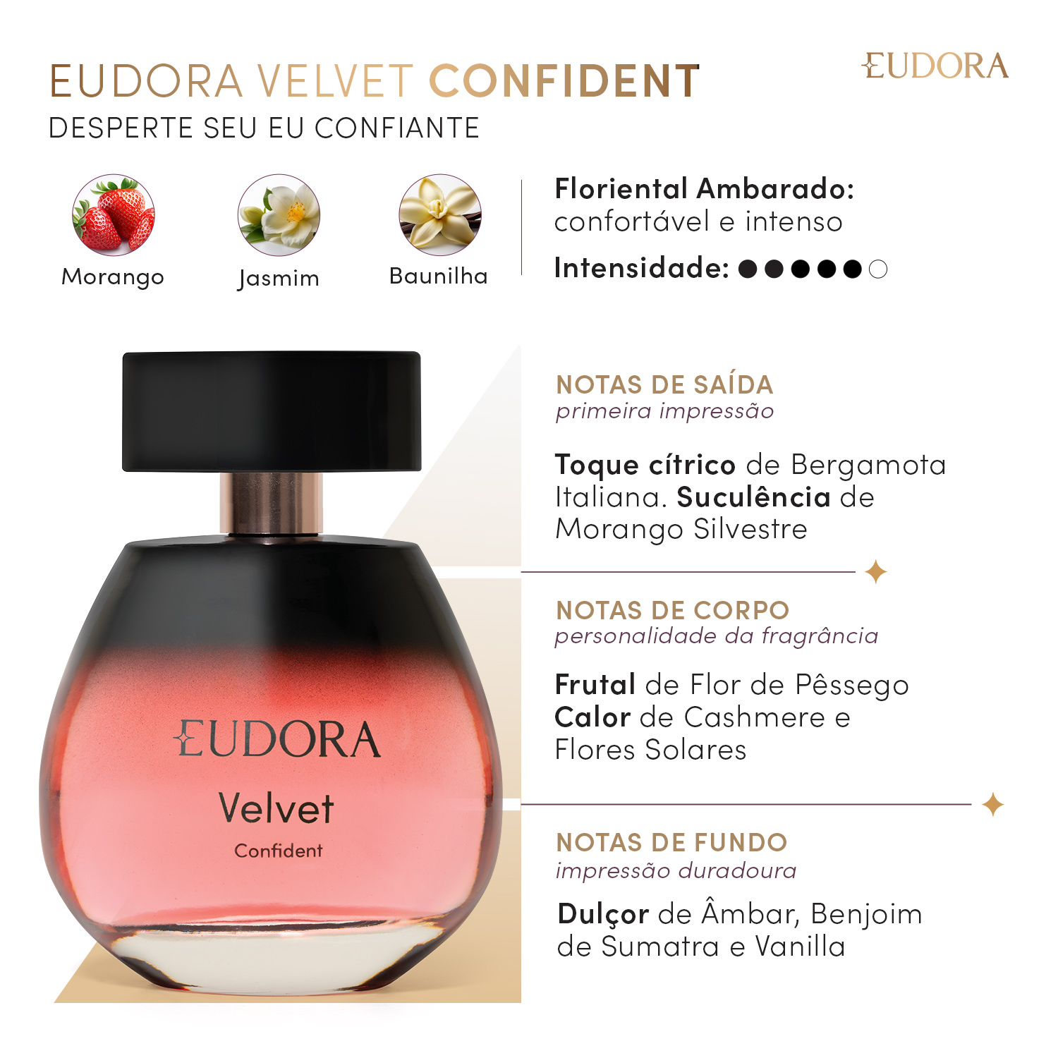Eudora Velvet Confident Desodorante Colônia 100ml