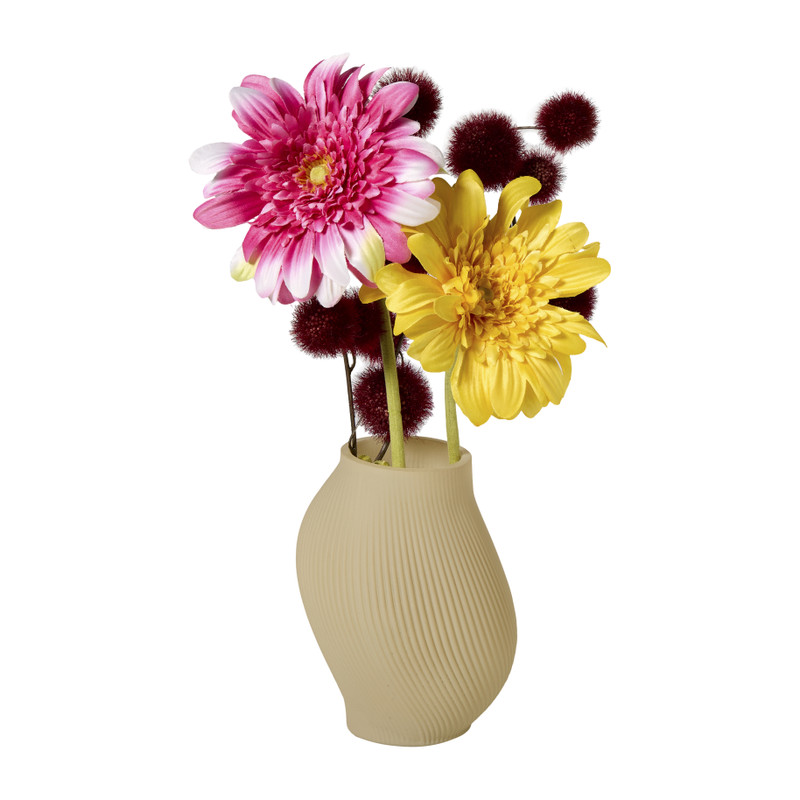 Vaas ribbel klein - beige - &Oslash;12x15 cm