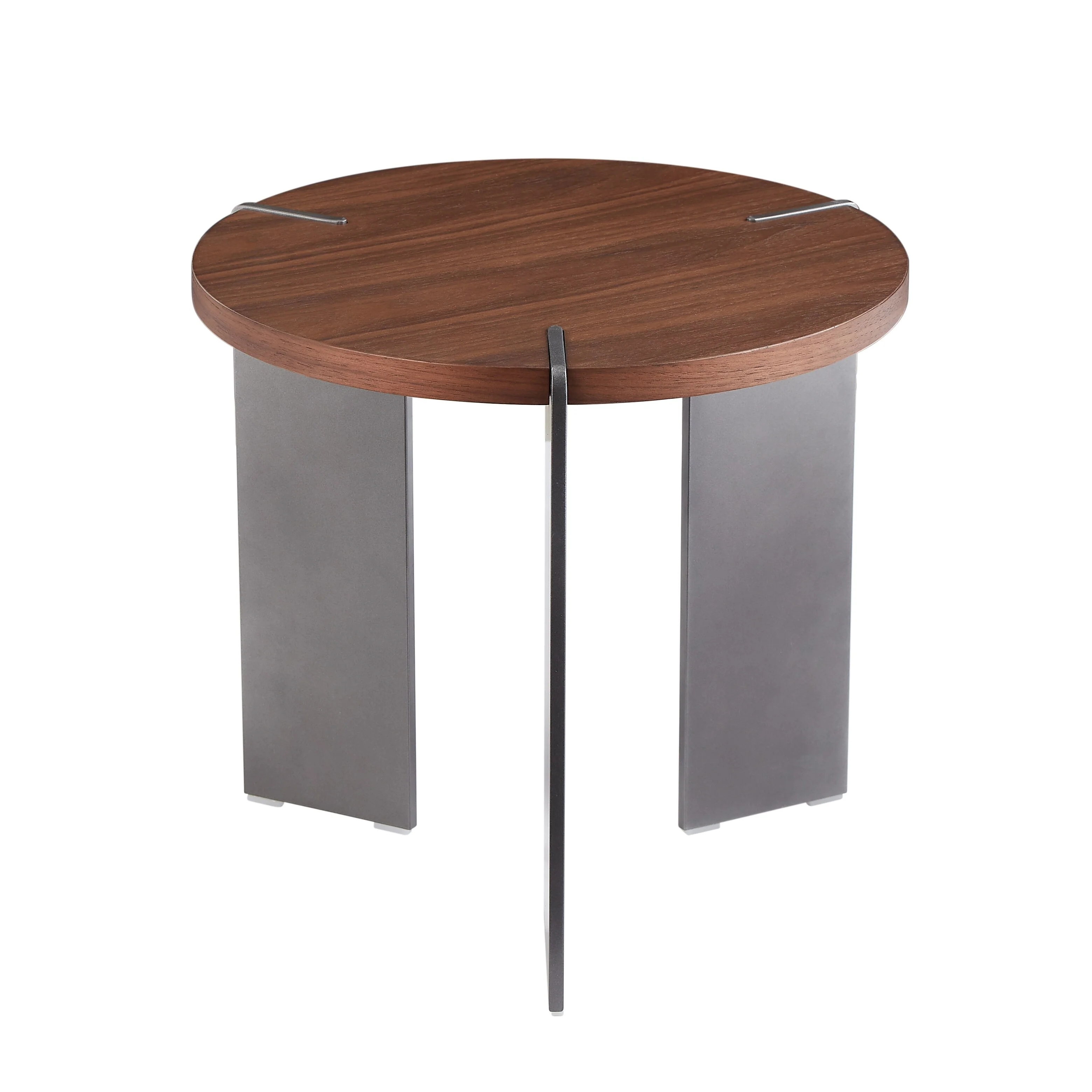 Round Coffee Table Wood Surface And Metel Feet